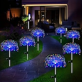 economico Luci paesaggistiche-1 confezione di fuochi d&#039;artificio decorativi natalizi a 8 funzioni ad energia solare, luce da prato montata a pavimento, matrimonio festivo, lampada decorativa impermeabile per esterni di Halloween