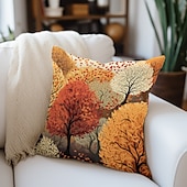 cheap Floral &amp; Plants Style-Art Forest Double Side Pillow Cover 1PC Soft Decorative Square Cushion Case Pillowcase for Bedroom Livingroom Sofa Couch Chair
