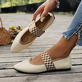 cheap Women&#039;s Flats-Women&#039;s Black Knit Mary Jane Flats – Pointed Toe Stretch Fabric Casual Shoes with Geometric Straps for Work, Travel &amp; Daily Wear