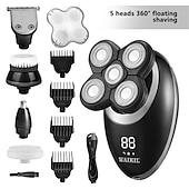 cheap Shaving &amp; Hair Removal-Men Head Shavers  Wet and Dry Detachable Electric Shaver Nose Hair Trimmer Face Brush Grooming Set Rechargeable Razor