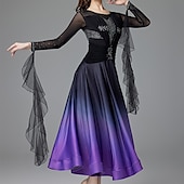 abordables Tenues de danse de salon-Danse de Salon Robe Cristaux / Stras Femme Utilisation Usage quotidien manche longue Coton cristal