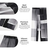 billige Slank-Pledd / Tern Grafiske trykk Geometri Fritid Herre 3D-utskrift Bukser utendørs Gate Arbeidsklær Polyester Rosa Blå Grønn S M L Medium Midje Elastisitet Bukser
