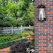 abordables luces de pared al aire libre-Aplique de pared impermeable, lámpara de pared antigua resistente a la intemperie, lámpara de pared LED para exteriores con pantalla de vidrio, aplique de pared de metal con casquillo e27 110-240v