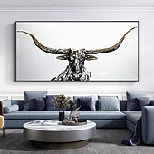 olcso Állatos festmények-mintura kézzel készített absztrakt állatok bika olajfestmények vászonra fal művészeti dekoráció modern kép lakberendezéshez hengerelt keret nélküli feszítetlen festmény