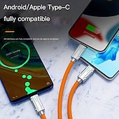 voordelige Mobiele telefoonkabels-USB C-kabel Bliksemkabel 100W 3.9ft USB A naar USB C USB A naar Lightning USB A naar micro B 6 A Snellader Hoge gegevensoverdracht 3 in 1 Voor Macbook iPad Samsung Mobiele telefoonaccessoire