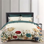voordelige Dekbedovertreksets-bloemenpatroon dekbedovertrek set dekbedset, bedrukte dekbedovertrek katoenen beddengoed sets met envelop kussensloop, kamerdecor koning koningin dekbedovertrek
