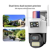 cheap Outdoor IP Network Cameras-2MP Dual Lens Security WIFI Camera Outdoor V380 Pro Smart Home Waterproof Wireless Speed Dome CCTV Camera Auto Tracking