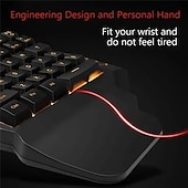 cheap Keyboards-Mini Colorful RGB Backlit One-Handed Gaming Keyboard Game Comfortable Left Hand Game Keypad and Mouse for LOL CS PC PS4 Xbox Gamer