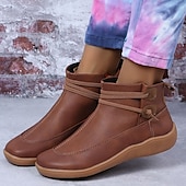 ieftine Botine-Pentru femei Cizme Cadouri de Valentin Mărime Plus Size Pantofi de confort Zilnic Culoare solidă Ghete Botine Iarnă Toc Drept Vârf rotund Elegant Pluș Casual Imitație Piele Dantelat Negru Rosu Gri