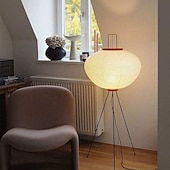 cheap LED Floor Lamp-Floor Lamps Modern Rice Paper Floor Lamp Tripod Iron Black Floor Lights Led Lamp for Living Room Study Bedroom Corner Stand Lights 110-240V