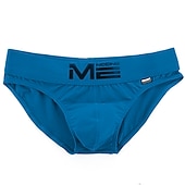abordables Slips homme-Homme 3 pièces / paquet Slips Slip 95% coton Lavable Confortable Lettre Taille Basse Jaune Bleu Océan