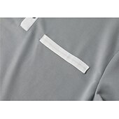 cheap Men&#039;s Classic Polo-Men&#039;s Polo Shirt Button Up Polos Casual Holiday Lapel Long Sleeve Fashion Basic Color Block Patchwork Summer Regular Fit Navy-blue Dark Grey White Burgundy Grey Polo Shirt