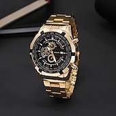preiswerte Quarz-Uhren-3 Stück/Set Mode Herren Geschäfts Quarz Uhr  Casual Halskette  Armband