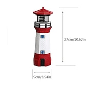 levne 3D noční osvětlení-solární světelná věž, pryskyřičné světlo rotující zahrada led venkovní kouřová věž varování krajina světlo zahradní terasa trávník, 360 stupňová otočná dekorace majáku, dárky k majáku