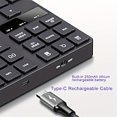 levne Klávesnice-usb 2,4g bezdrátová numerická klávesnice 35 kláves vestavěná dobíjecí baterie typu C nabíjecí rozhraní kancelářská numerická klávesnice pro finanční účetnictví