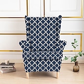baratos Tampa da poltrona e capa de cadeira sem braço-Capa de poltrona de spandex para cadeira Strandmon, capa elástica anti-riscos para cadeira com encosto lateral, capa de cadeira com encosto jacquard removível lavável à máquina