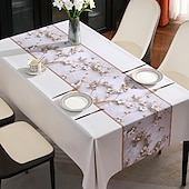cheap Tablecloth-Waterproof Tablecloth PVC Oilproof Rectangle Table Cloth Table Cover for Party, Family Dining, Restrant