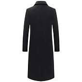 abordables Manteaux &amp; vestes-Homme Manteau d&#039;hiver Manteau laine Caban Entreprise Casual Printemps Automne Hiver Laineux Chaud Respirable Vêtements d&#039;extérieur Vêtement Tenue Décontractées Couleur unie Poche Col rabattu Double