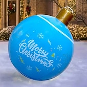 billige Utendørs dekorasjoner-utendørs juleoppblåsbar dekorert ball pvc store store baller juletrepynt lekeball juleball gårdsplassdekorasjon juleutstyr leker julestemning ball