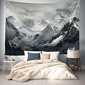 abordables paisaje tapiz-Tapiz colgante de montaña nevada, arte de pared, tapiz grande, decoración mural, fotografía, telón de fondo, manta, cortina, decoración para el hogar, dormitorio y sala de estar