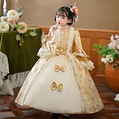 رخيصةأون فساتين-قوطي روكوكو خمر مستوحاة فساتين أزياء الحفلة حفلة تنكرية أميرة شكسبير لون الصلبة منفوش ملابس تنكرية للفتيات رويال عيد الرعب مهرجان عيد الأطفال مناسب للحفلات زفاف ضيف حفل زفاف الطفل فستان كل الفصول