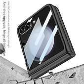 זול מארז סמסונג-טלפון מגן עבור סמסונג גלקסי Z Flip 6 Z Flip 5 כיסוי אחורי ומגן מסך מגנטי אולטרה דק PC