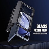 abordables Carcasas Samsung-Funda para teléfono Samsung Galaxy Z Fold 6 Z Fold 5 Z Fold 4 Z Fold 3 cubierta trasera con soporte de pie con protector de pantalla magnético color sólido PC