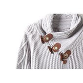 voordelige pullover voor heren-Voor heren Trui Coltrui Kabel Haakwerk breien Normaal Klassiek Effen / effen kleur Opstaande boord Basic Kleding Raglan mouwen Winter Kameel Zwart S M L