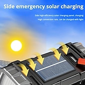 abordables Luces de trabajo-Luz portátil solar multifuncional, linterna led recargable por USB con luz lateral, resistente al agua, reflector, 1 ud. &amp;Foco, linterna de mano para acampar al aire libre en casa, pescar, hacer
