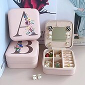 cheap Travel Bags-1PC Jewelry Box Waterproof Portable Mini Wearable leatherette PU(Polyurethane) PU Leather For Women&#039;s Casual Portable