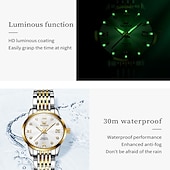 cheap Mechanical Watches-OLEVS 6673 Fashion Business Silver Stainless Steel Women Mechanical Watches Top Brand Luxury Waterproof Automatic Watch