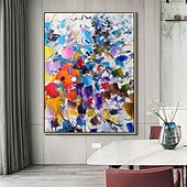preiswerte Abstrakte Gemälde-Ölgemälde, 100 % handgemaltes Ölgemälde, handgefertigte Wandkunst, abstraktes Gemälde, Originalgemälde, handgemaltes buntes Leinwandkunst-Wandkunstgemälde, Dekor, gerollte Leinwand, kein Rahmen,