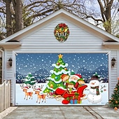 お買い得  屋外装飾-クリスマスガレージドアバナー、屋内屋外クリスマス休暇、幸せな背景、装飾カバー、クリスマス新年あけましておめでとうございますバナー、大型ドアカバー、クリスマス装飾