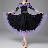abordables Tenues de danse de salon-Danse de Salon Robe Fantaisie Femme Utilisation Usage quotidien Manches 3/4 Coton cristal