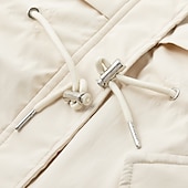 billiga Puffers &amp; Parka-Dam Vinterkappa Vinterjacka Hoodiejacka Anorak Skola Utomhus Alla hjärtans dag Höst Vinter Normal Täcka Normal Håller värmen Andningsfunktion Enkel Ledigt vardag Bekväm Jacka Långärmad Ensfärgat Ren