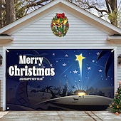 お買い得  屋外装飾-クリスマスガレージドアバナー、屋内屋外クリスマス休暇、幸せな背景、装飾カバー、クリスマス新年あけましておめでとうございますバナー、大型ドアカバー、クリスマス装飾