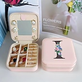 cheap Travel Bags-1PC Jewelry Box Waterproof Portable Mini Wearable leatherette PU(Polyurethane) PU Leather For Women&#039;s Casual Portable