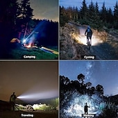 abordables Luces de trabajo-Linterna con foco recargable, foco ultrabrillante de 200000 lúmenes con soporte con 3 modos principales y 4 filtros de color, foco LED portátil para exteriores, cable USB incluido, apto para