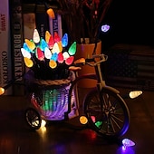 abordables Guirlandes lumineuses à brancher-lumières de Noël 16,4 pieds 50 LED C6 lumières de Noël 5 m avec fonction de synchronisation prise étanche et connectable pour la décoration de jardin de fête à la maison décorations de Noël en plein