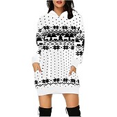 olcso Vicces karácsonyi pulóverek és pulóverek-Karácsony Mikulás Ruhák Kapucnis felsőrész Pullover Klasszikus Alap Kawaii Kompatibilitás Női Felnőttek Karácsony Újév 3D nyomtatás Hétköznapi