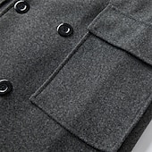 preiswerte Herren-Blazer &amp; -Anzüge-Herren Wintermantel Mantel Langer Trenchcoat Outdoor Freizeitskleidung Herbst Winter Polyester Oberbekleidung Bekleidung Modisch Strassenmode Glatt Kargen Doppelreihiger Verschluss