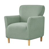 abordables Cubierta de sillón y silla sin brazo-Funda elástica para sofá individual color burdeos, funda de licra antiarañazos para gatos y perros, protector lavable para sofá de 1 plaza con base elástica