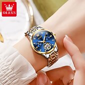olcso Mechanikus órák-OLEVS Női Mechanikus óra Luxus Divat Üzlet Karóra Csontváz Automatikus önfelhúzós Tourbillon Fénylő ötvözet Néz