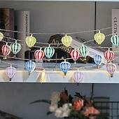 olcso Elemmel működő-10 led/20 led karácsonyi dekoráció vas art led hőlégballon zsinór lámpák, beltéri elemtartó doboz lámpák, karácsonyi dekoráció kis színes fények, karácsonyfa medál, elemes