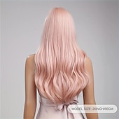 abordables Perruques Synthétiques Sans Bonnet-perruque synthétique bouclée perruque bang soignée long brun rose cheveux synthétiques design à la mode pour femmes naturel facile à transporter rose brun perruques de fête de Noël