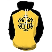 levne Kreslená a filmová postava-One Piece Opice D. Luffy Cosplay kostým Kapuce Anime Grafika 3D Potisk Harajuku Grafika Pro Pánské Dámské Dospělé Zpátky do školy
