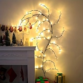 お買い得  USB電源-1個 96LEDブランチライト、デスクトップ壁装飾用、8モード、USB電源 DIYホリデーツリー蔓ライト、ハロウィン装飾、夜光装飾
