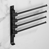 cheap Towel Bars-Towel Bar Robe Hook Bathroom Shelf Foldable Multilayer New Design Contemporary Modern Aluminum Metal 1PC - Bathroom 4-towel bar Wall Mounted