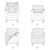abordables Cubierta de sillón y silla sin brazo-Funda elástica para sofá individual color burdeos, funda de licra antiarañazos para gatos y perros, protector lavable para sofá de 1 plaza con base elástica