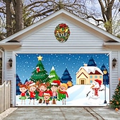 お買い得  屋外装飾-クリスマスガレージドアバナー、屋内屋外クリスマス休暇、幸せな背景、装飾カバー、クリスマス新年あけましておめでとうございますバナー、大型ドアカバー、クリスマス装飾